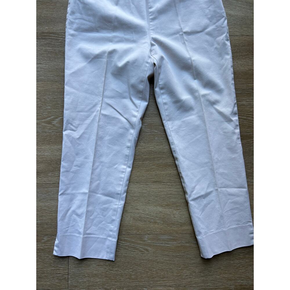 Lafayette 148 New York White Bleecker Cropped Pant Stretch Cotton SideZip luxury - Picture 5 of 16